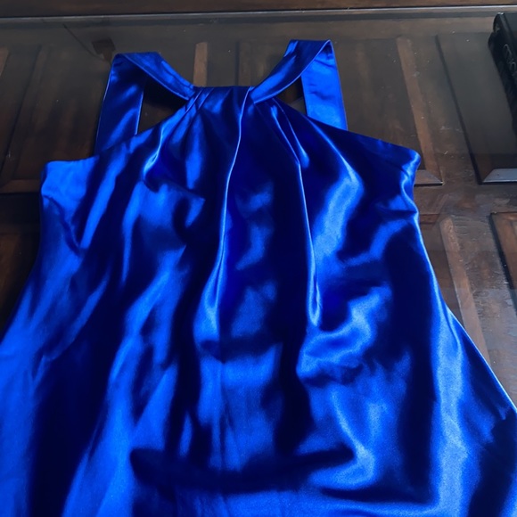 Calvin Klein Halter Neck Gown with Draped Neckline - Picture 8 of 14